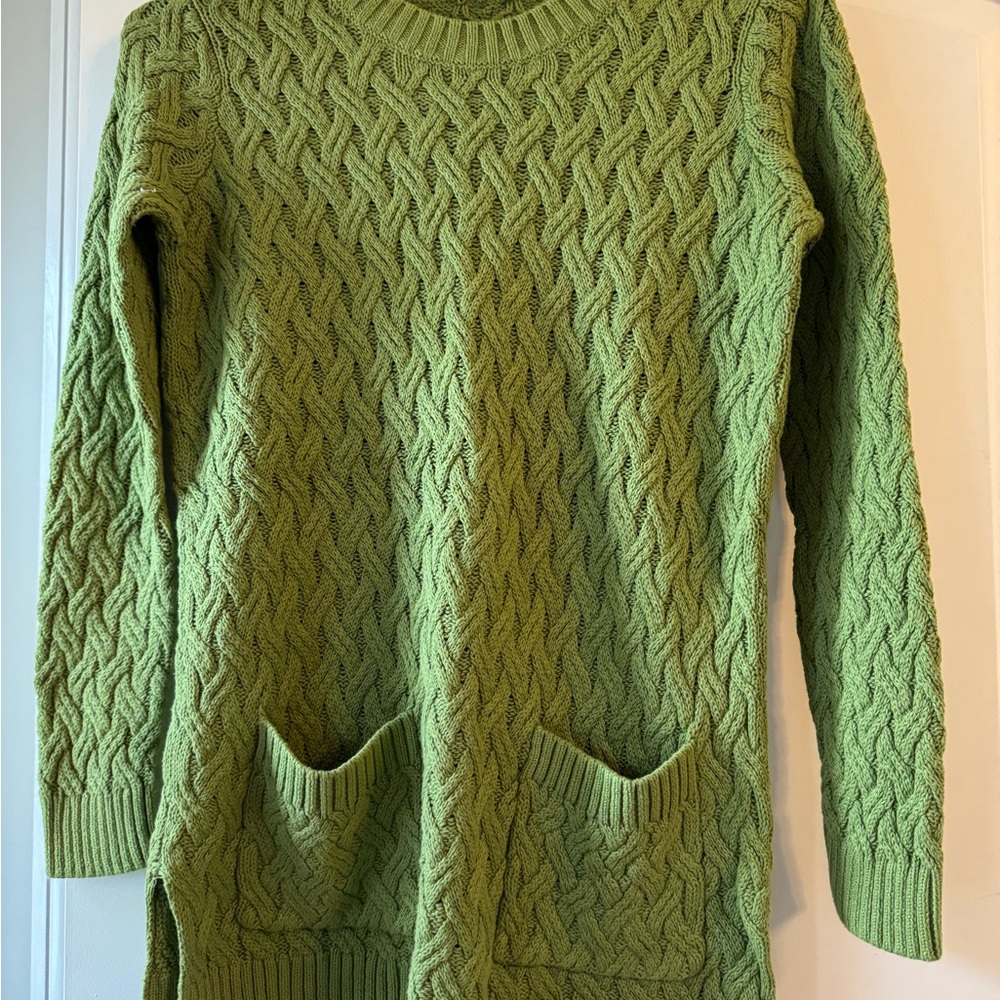 Green Cable Knit Sweater
